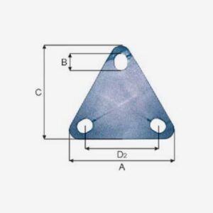 Triangles Steel Blue Painted 30mm
