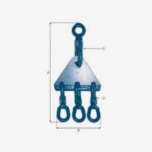 Triangles With Three Swivels Blue Painted